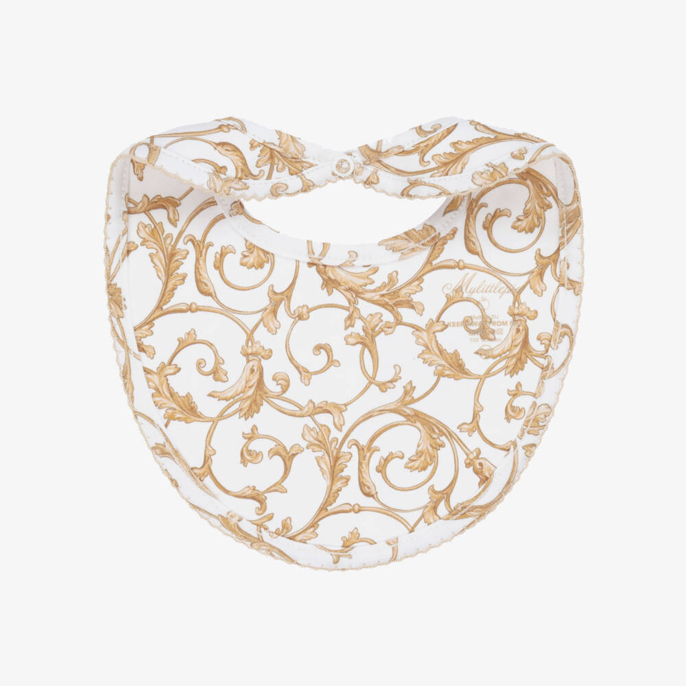 My Little Pie-Allure White Supima Cotton Baby Bib | Childrensalon