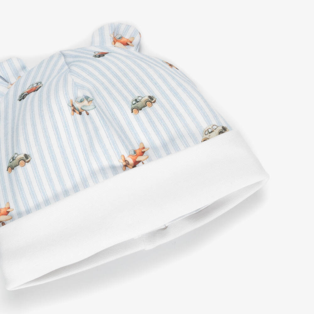 My Little Pie-Baby Boys Blue Striped Supima Cotton Hat | Childrensalon