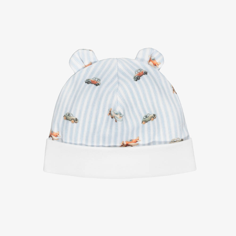 My Little Pie-Baby Boys Blue Striped Supima Cotton Hat | Childrensalon