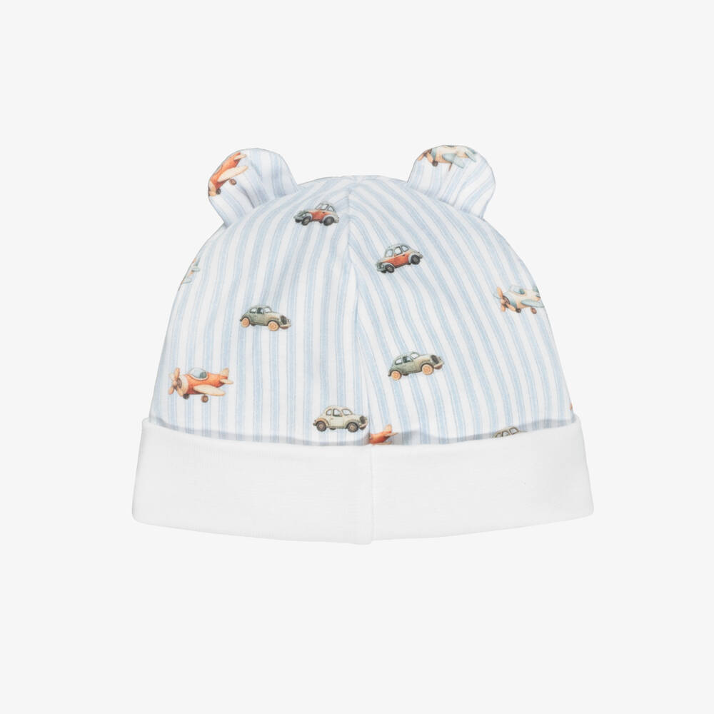My Little Pie-Baby Boys Blue Striped Supima Cotton Hat | Childrensalon