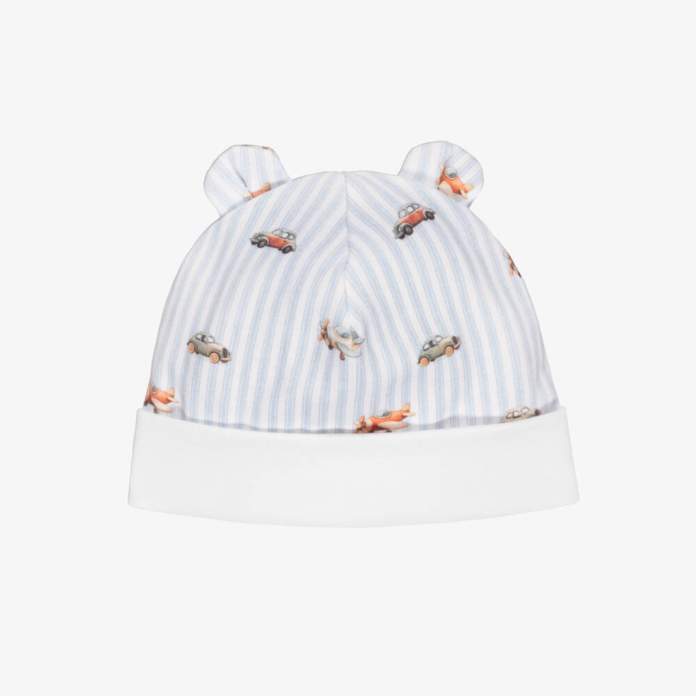 My Little Pie-Baby Boys Blue Striped Supima Cotton Hat | Childrensalon