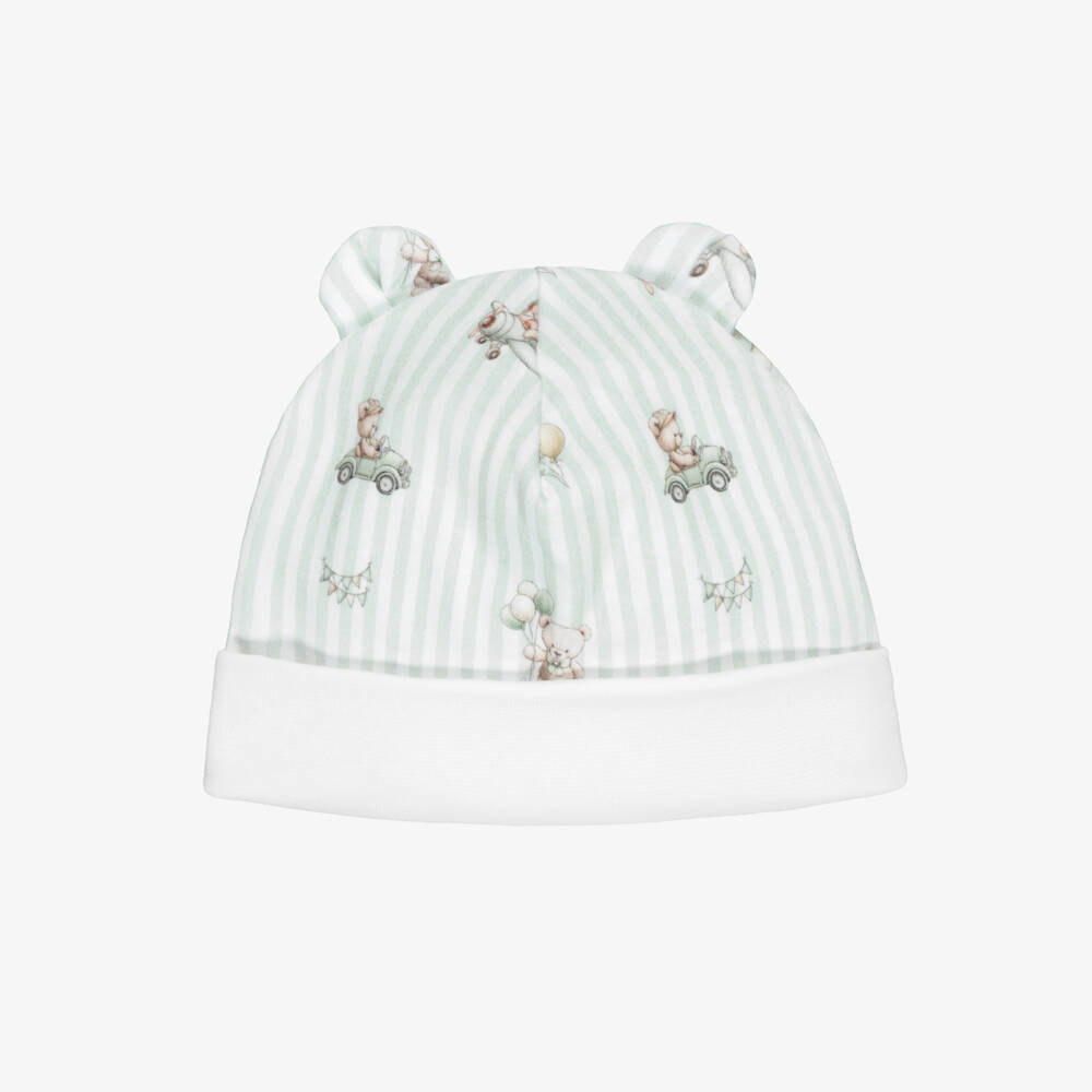 My Little Pie-Baby Boys Green Striped Supima Cotton Hat | Childrensalon