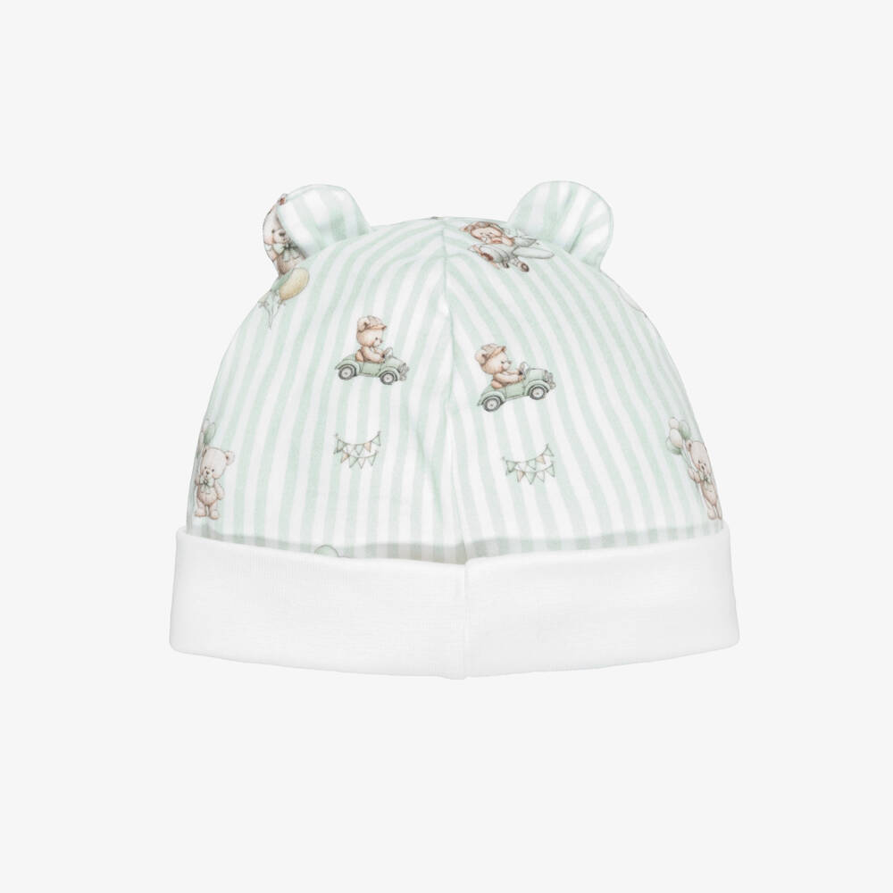 My Little Pie-Baby Boys Green Striped Supima Cotton Hat | Childrensalon