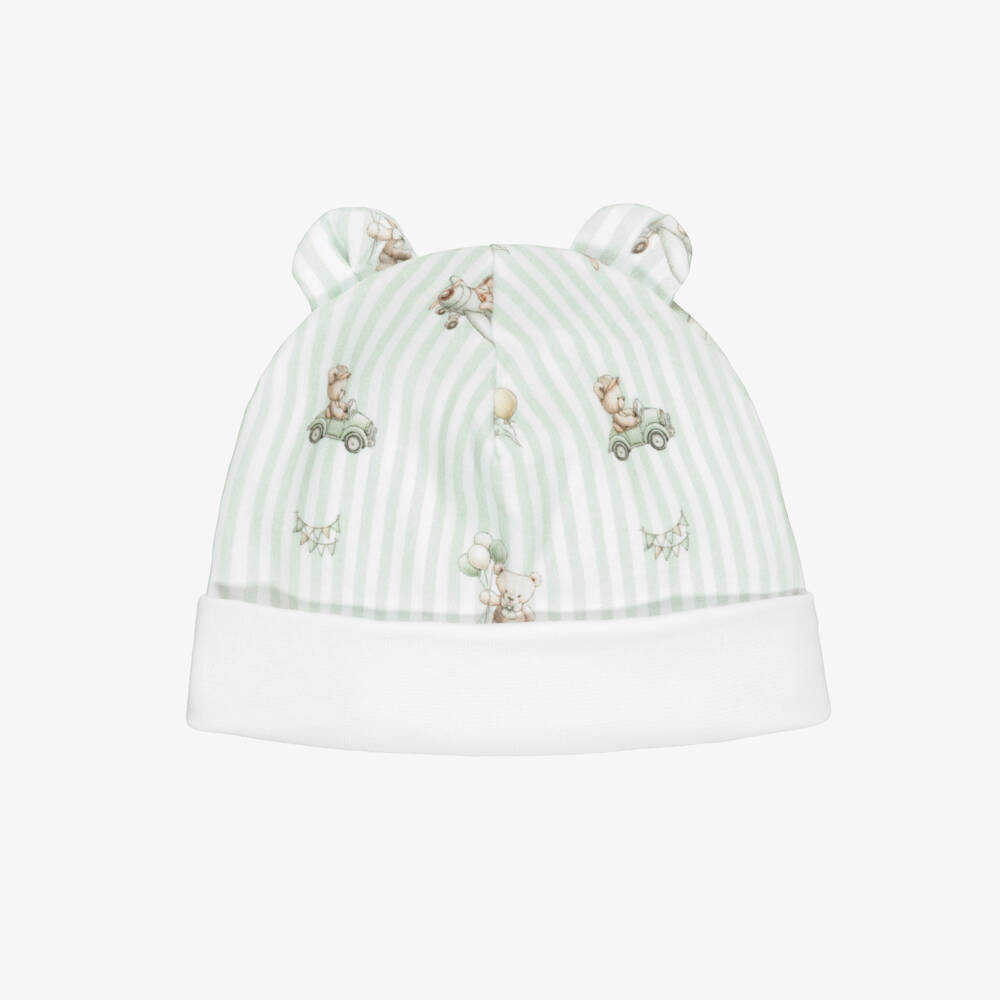 My Little Pie-Baby Boys Green Striped Supima Cotton Hat | Childrensalon