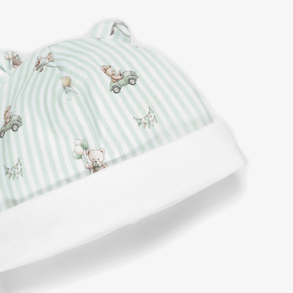 My Little Pie-Baby Boys Green Striped Supima Cotton Hat | Childrensalon