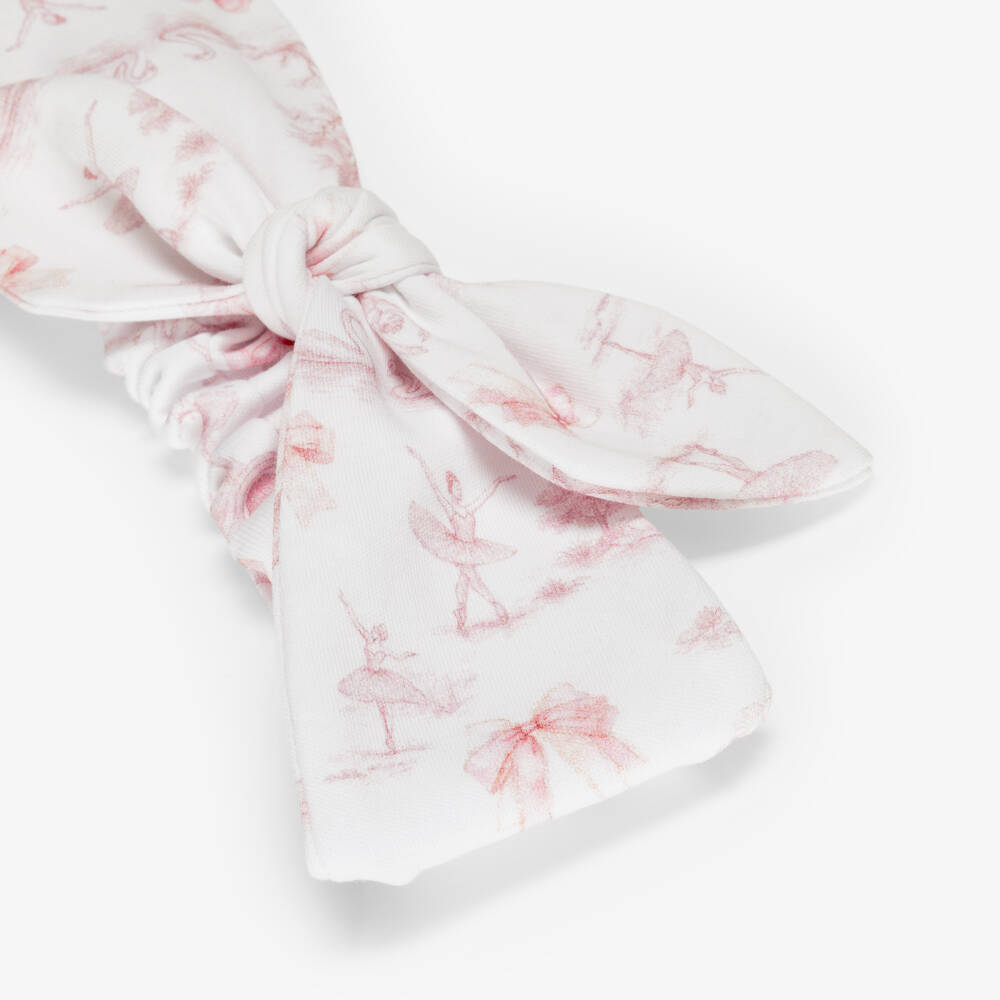 My Little Pie-Baby Girls Pink Swan Lake Print Supima Cotton Headband | Childrensalon