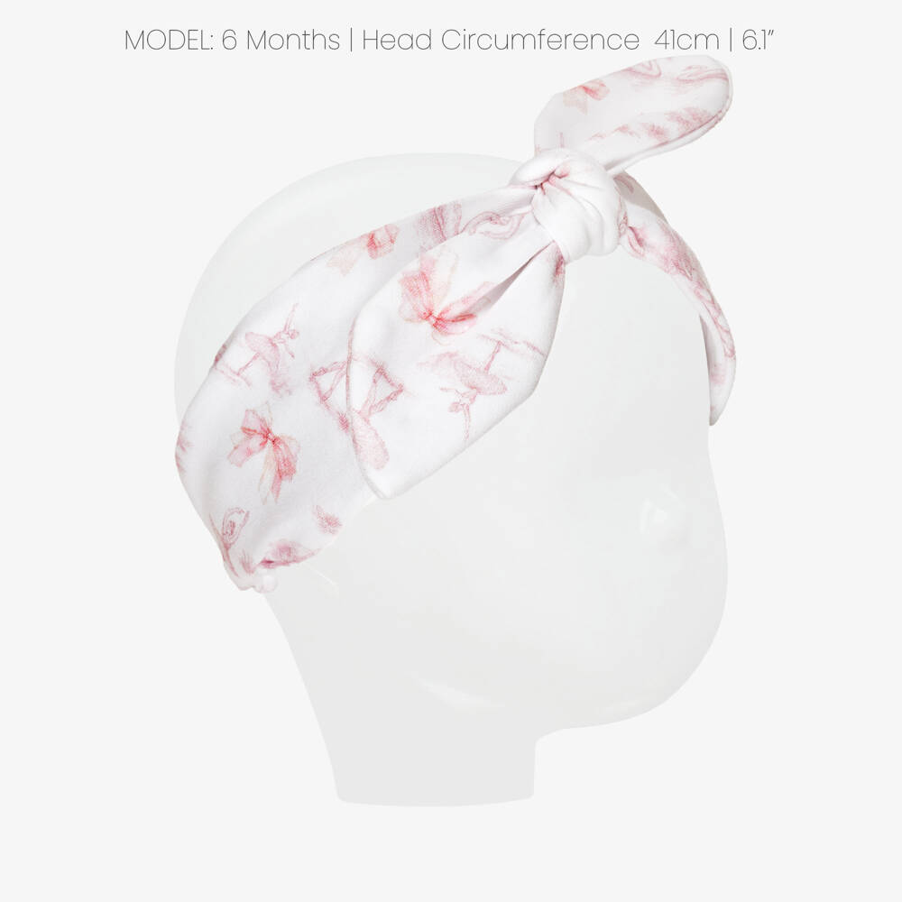 My Little Pie-Baby Girls Pink Swan Lake Print Supima Cotton Headband | Childrensalon