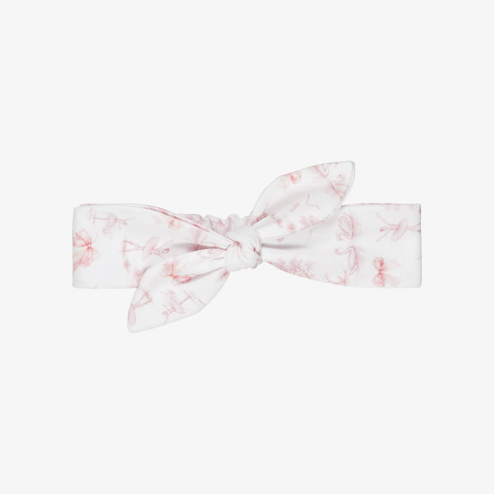 My Little Pie-Baby Girls Pink Swan Lake Print Supima Cotton Headband | Childrensalon