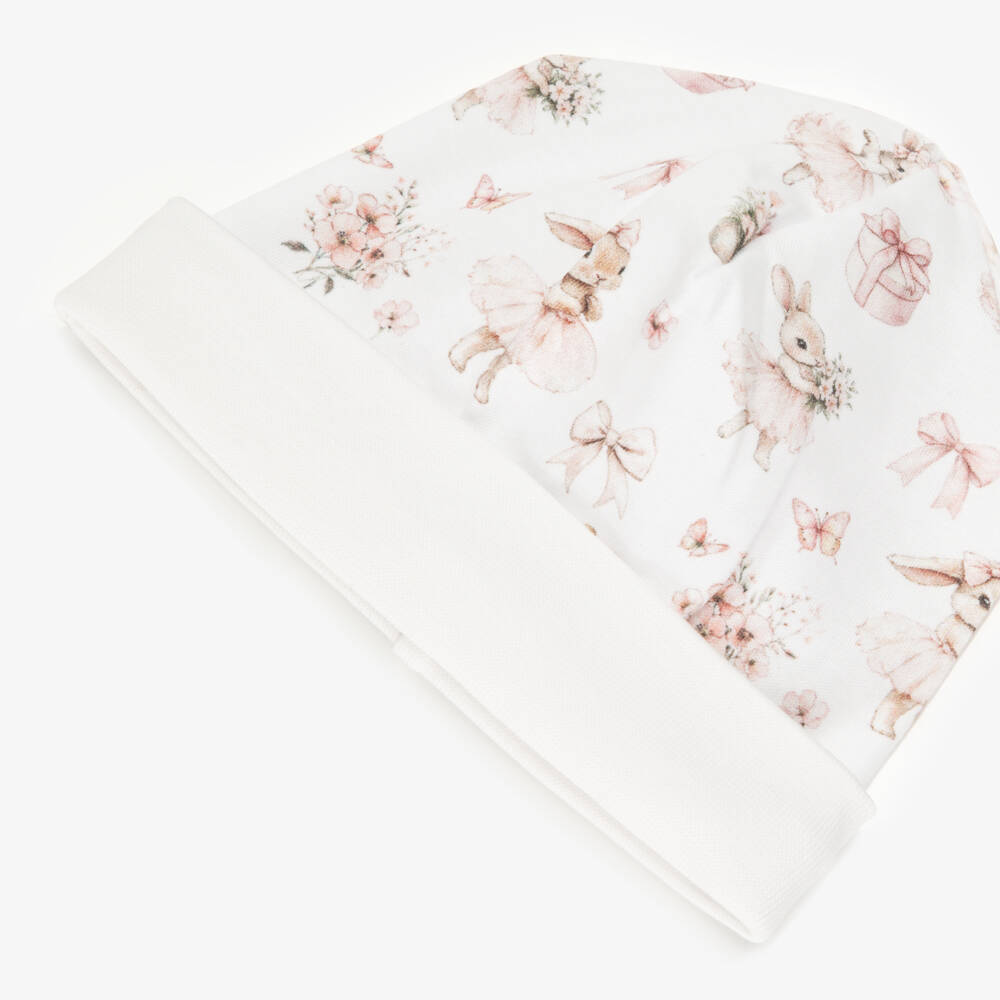 My Little Pie-Baby Girls Pink & White Supima Cotton Bubbles Hat | Childrensalon