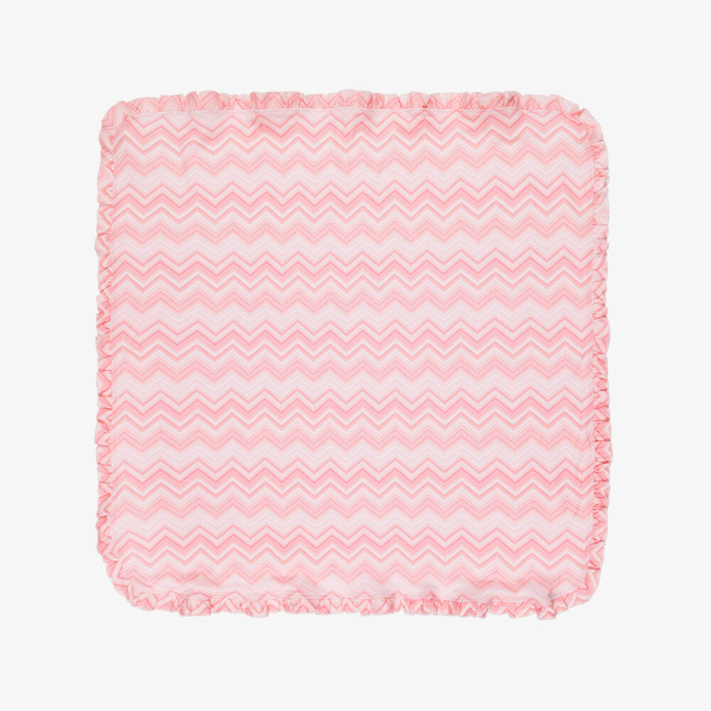 My Little Pie-Baby Girls Pink Zigzag Print Supima Cotton Blanket (82cm) | Childrensalon