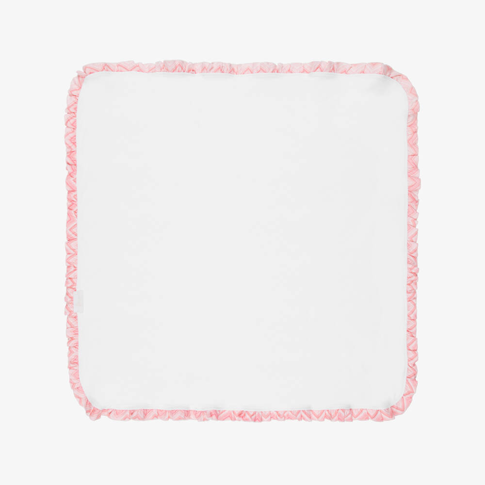 My Little Pie-Baby Girls Pink Zigzag Print Supima Cotton Blanket (82cm) | Childrensalon