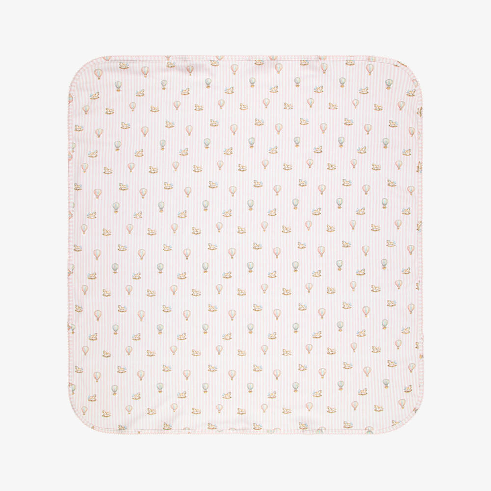 My Little Pie-Baby Girls Velvet Pink Striped Supima Cotton Blanket (80cm) | Childrensalon