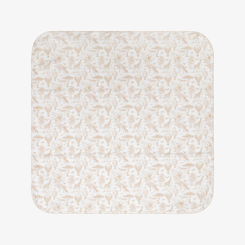 My Little Pie-Beige Supima Cotton Toile de Jouy Africa Blanket (80cm) | Childrensalon