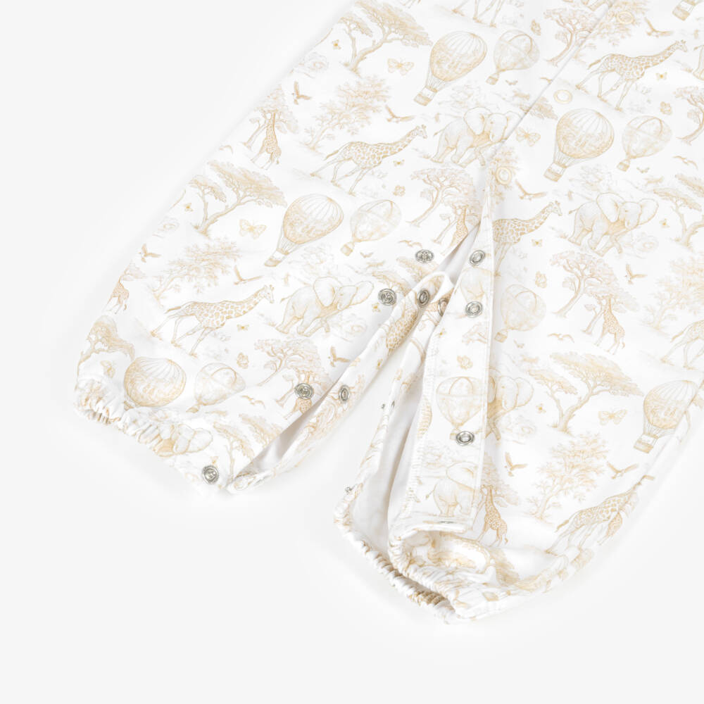 My Little Pie-Beige Supima African Animals Toile de Jouy Converter Gown | Childrensalon