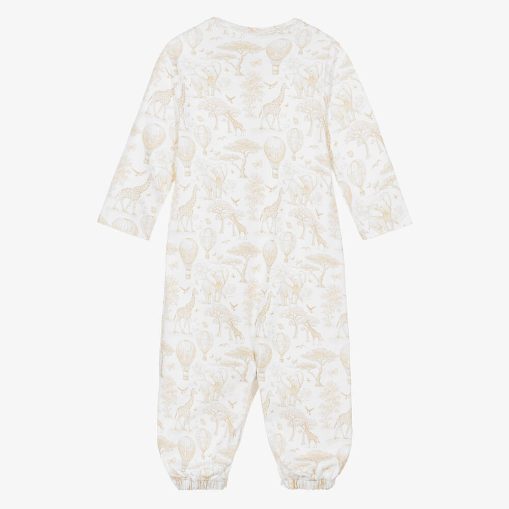 My Little Pie-Beige Supima African Animals Toile de Jouy Converter Gown | Childrensalon
