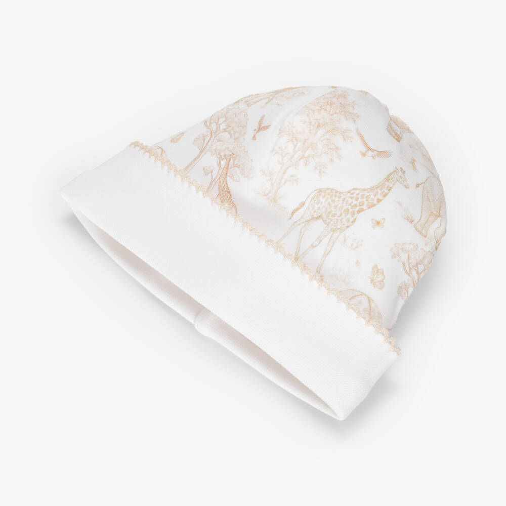 My Little Pie-Шапочка кремовая из супима хлопка с африканским узором для малышей | Childrensalon