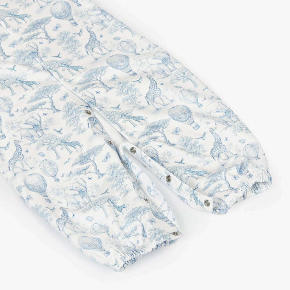 My Little Pie-Blue Supima African Animals Toile de Jouy Converter Gown | Childrensalon