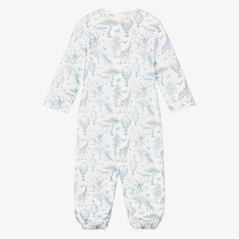 My Little Pie-Blue Supima African Animals Toile de Jouy Converter Gown | Childrensalon