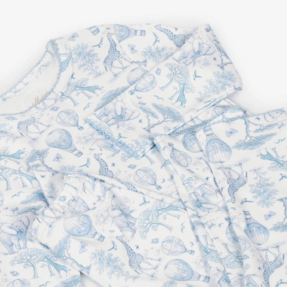 My Little Pie-Blue Supima African Animals Toile de Juoy Pyjamas | Childrensalon