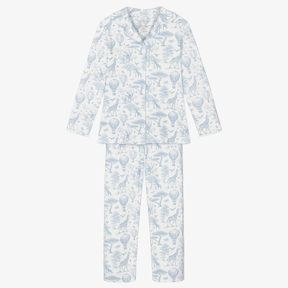 My Little Pie-Blue Supima African Animals Toile de Juoy Pyjamas | Childrensalon