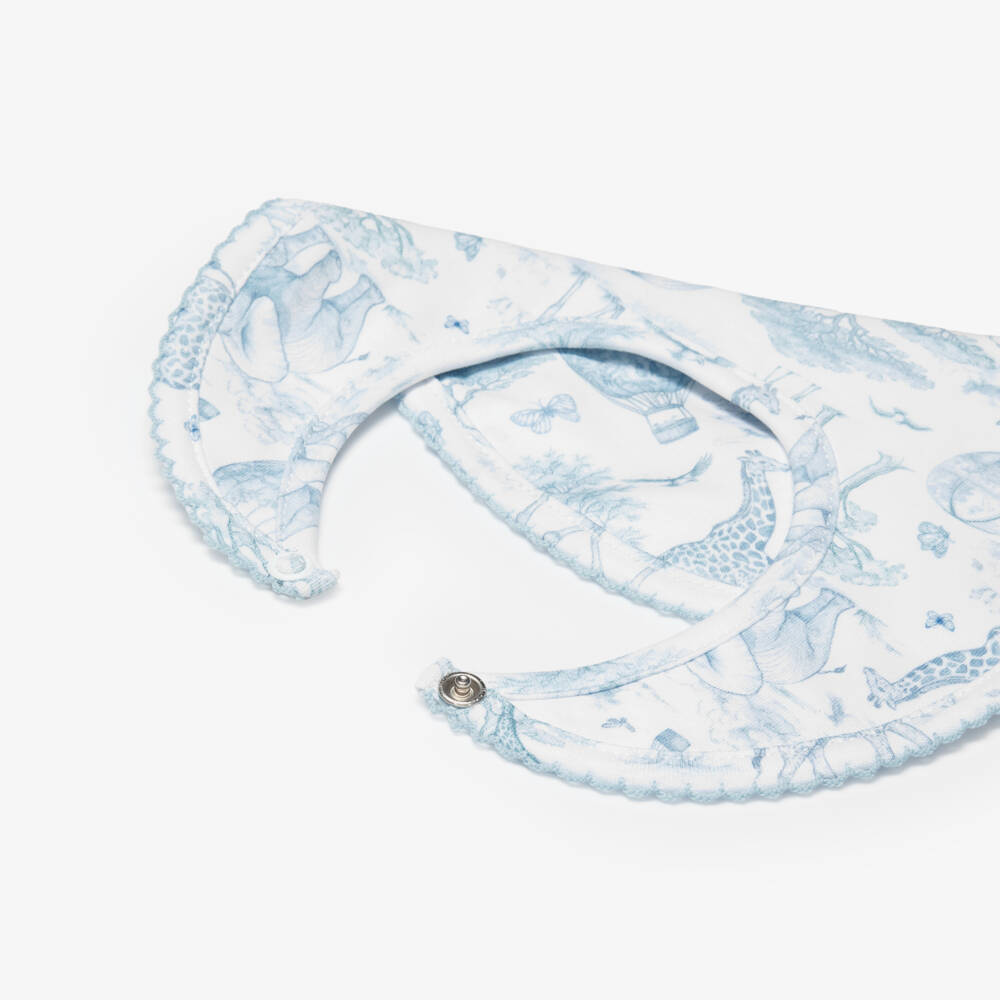 My Little Pie-Blue Toile Africa Supima Cotton Baby Bib | Childrensalon