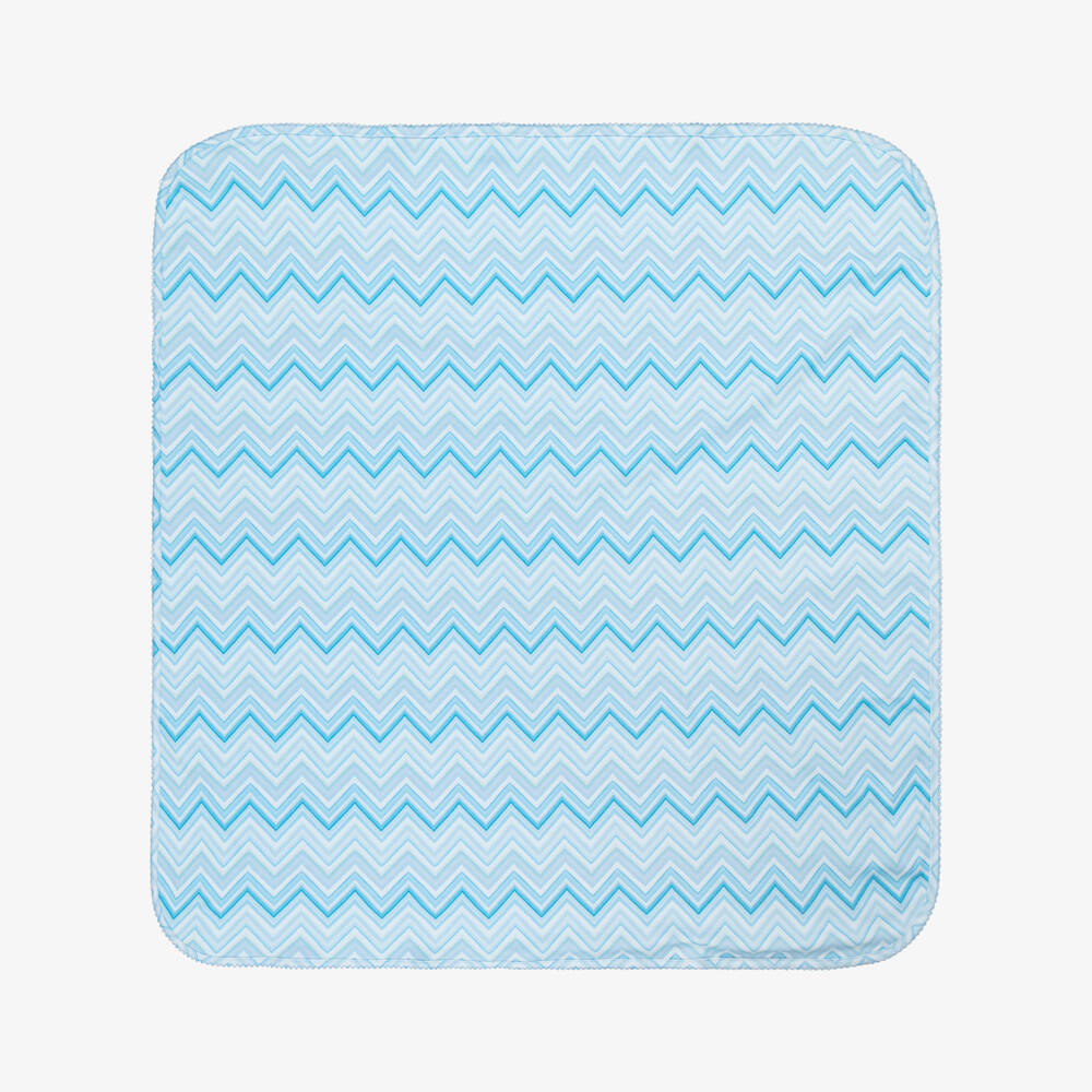 My Little Pie-Blue Zigzag Print Supima Cotton Blanket (82cm) | Childrensalon