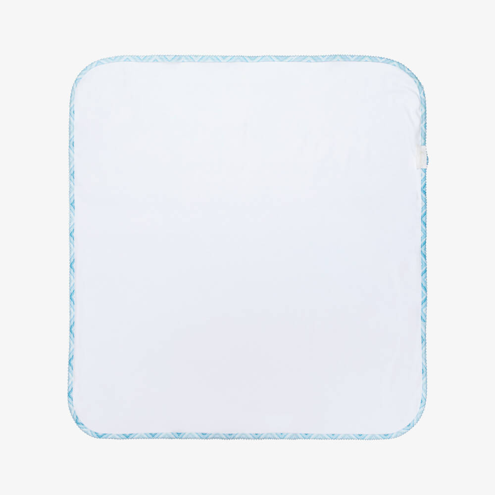 My Little Pie-Blue Zigzag Print Supima Cotton Blanket (82cm) | Childrensalon