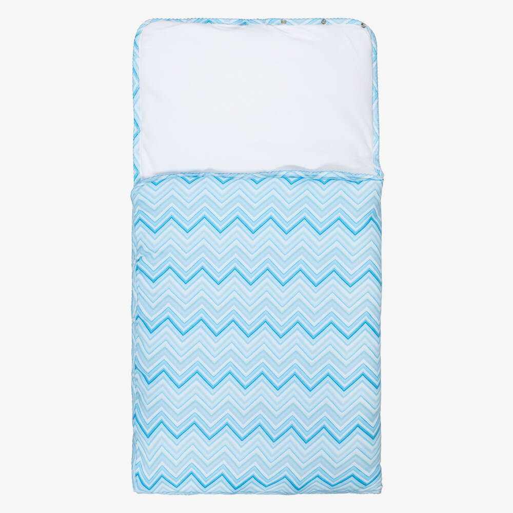 My Little Pie-Blue Zigzag Print Supima Cotton Nest (85cm) | Childrensalon