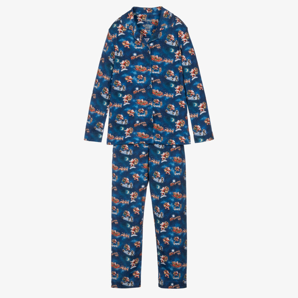My Little Pie-Boys Blue Christmas Night Supima Cotton Pyjamas | Childrensalon