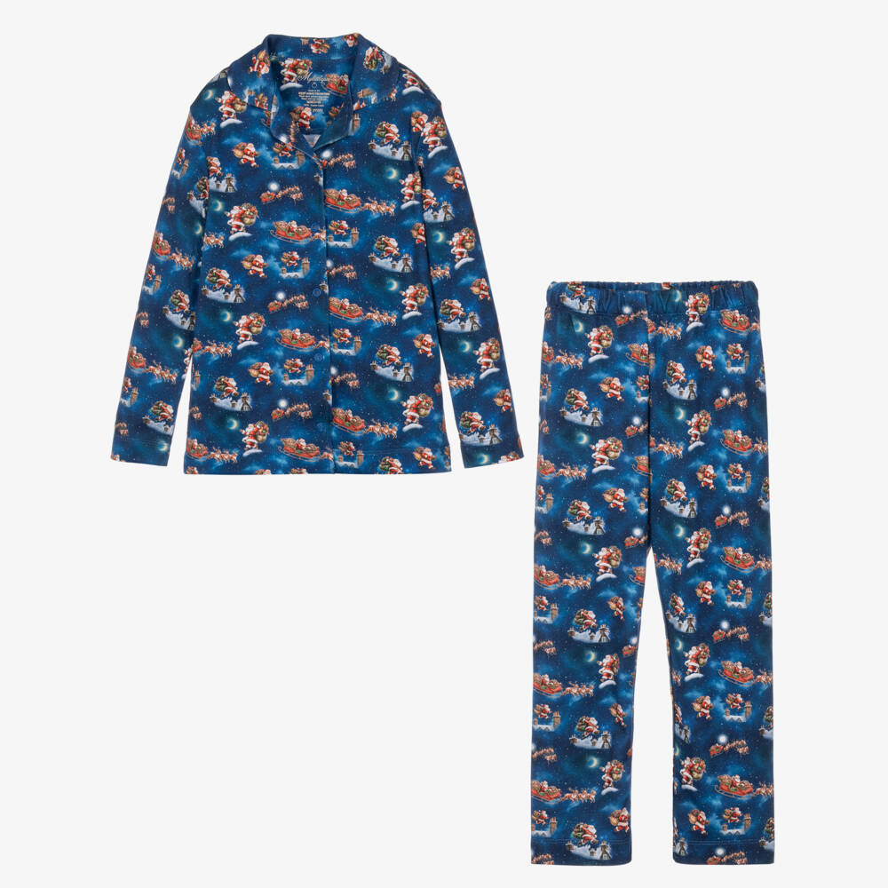 My Little Pie-Boys Blue Christmas Night Supima Cotton Pyjamas | Childrensalon