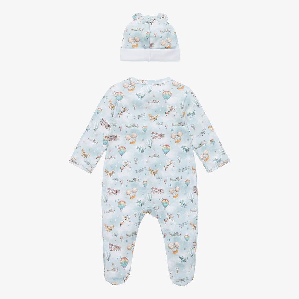 My Little Pie-Boys Blue Cotton Balloon Babysuit Set | Childrensalon
