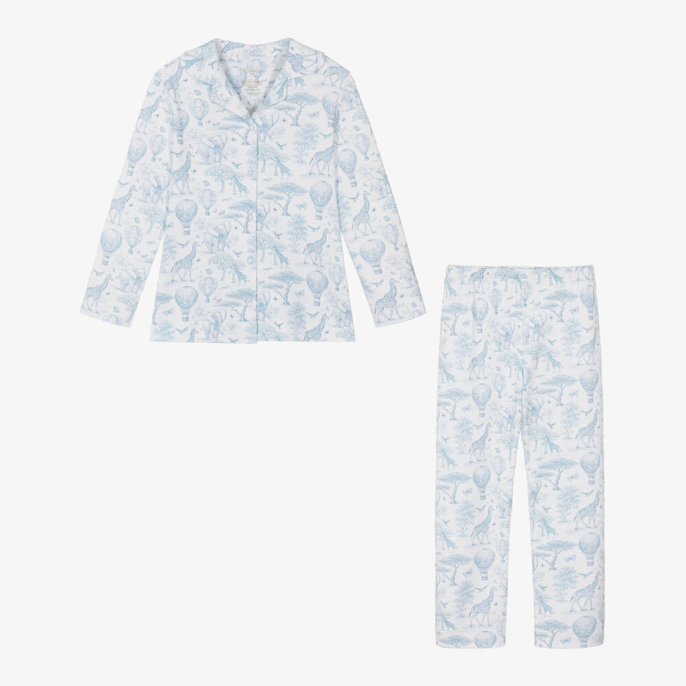 My Little Pie-Boys Blue Supima African Animals Toile de Juoy Pyjamas | Childrensalon