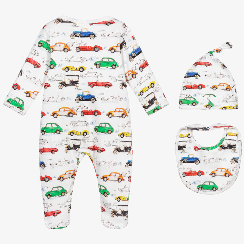 My Little Pie-Белый комплект с комбинезоном с машинками | Childrensalon