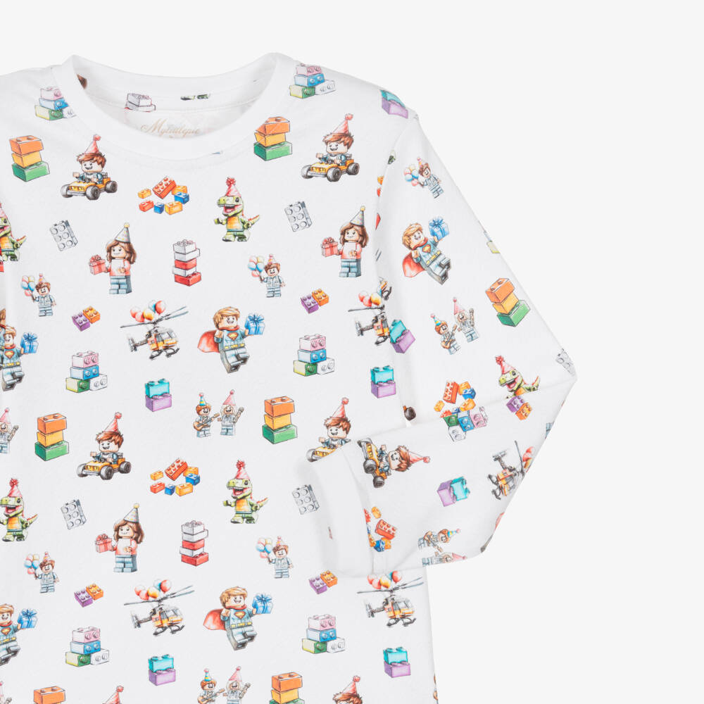 My Little Pie-Colourful Block Party Print Supima Cotton Pyjamas | Childrensalon