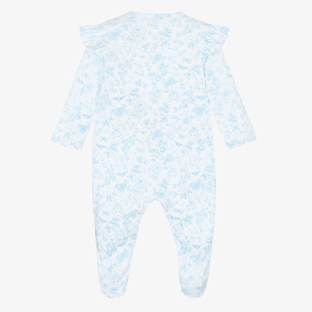 My Little Pie-Girls Blue & White Supima Cotton Chloe Print Babygrow | Childrensalon