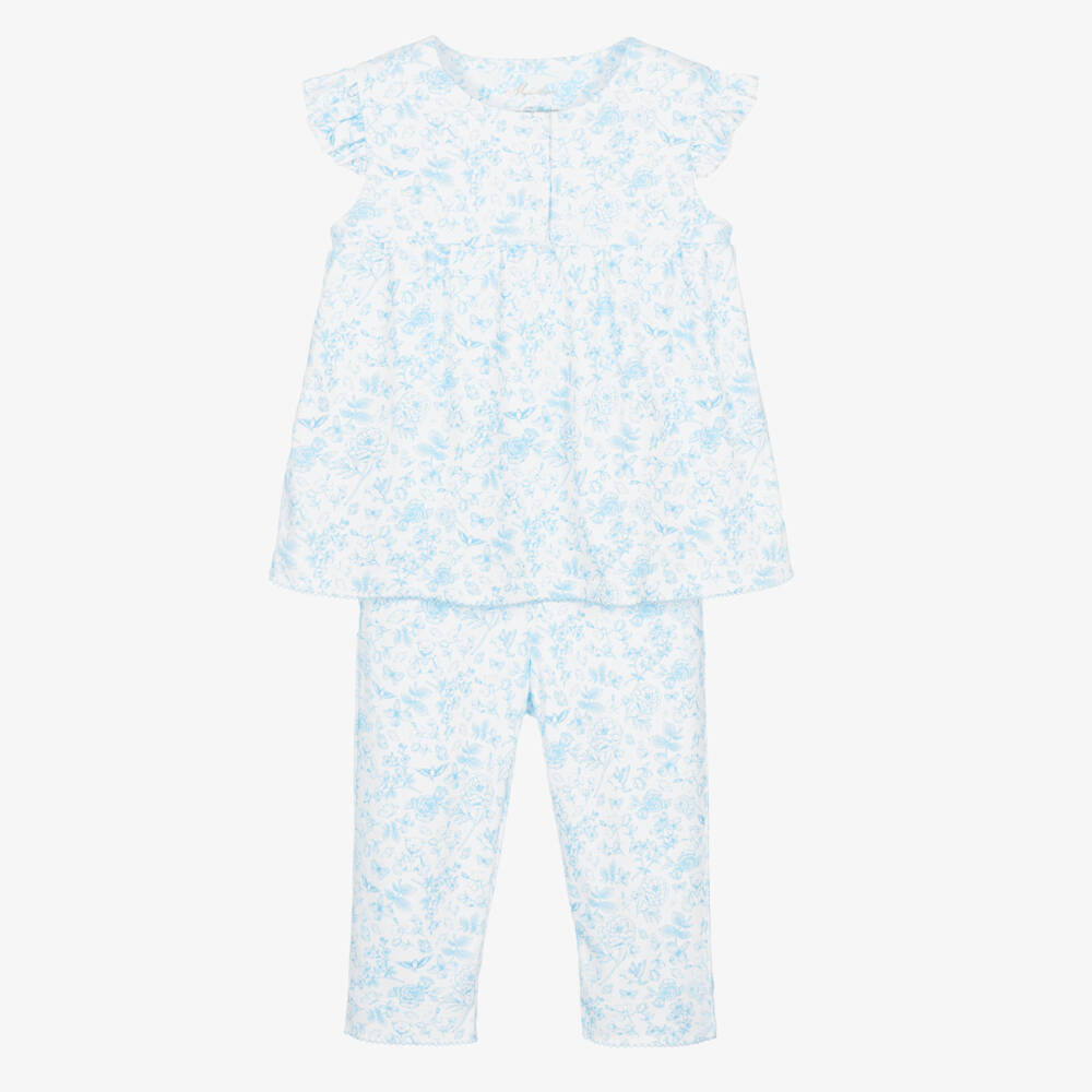 My Little Pie-Girls Blue & White Supima Cotton Chloe Print Pyjamas | Childrensalon