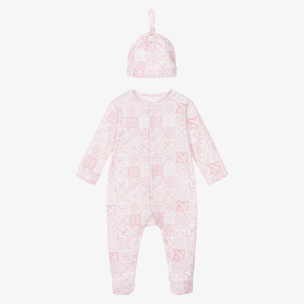 My Little Pie-Girls Pink Amalfi Supima Cotton Babygrow Set | Childrensalon