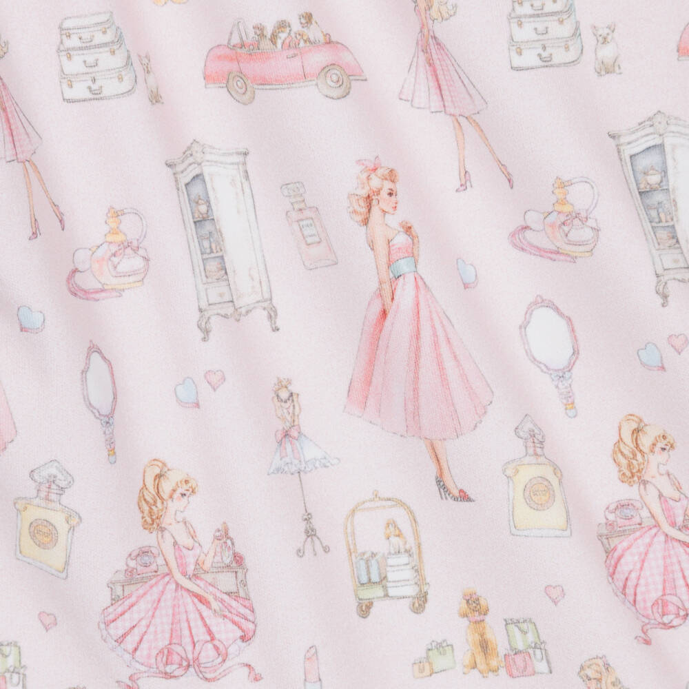 My Little Pie-Girls Pink Supima Cotton Mon Cherie Print Short Pyjamas | Childrensalon