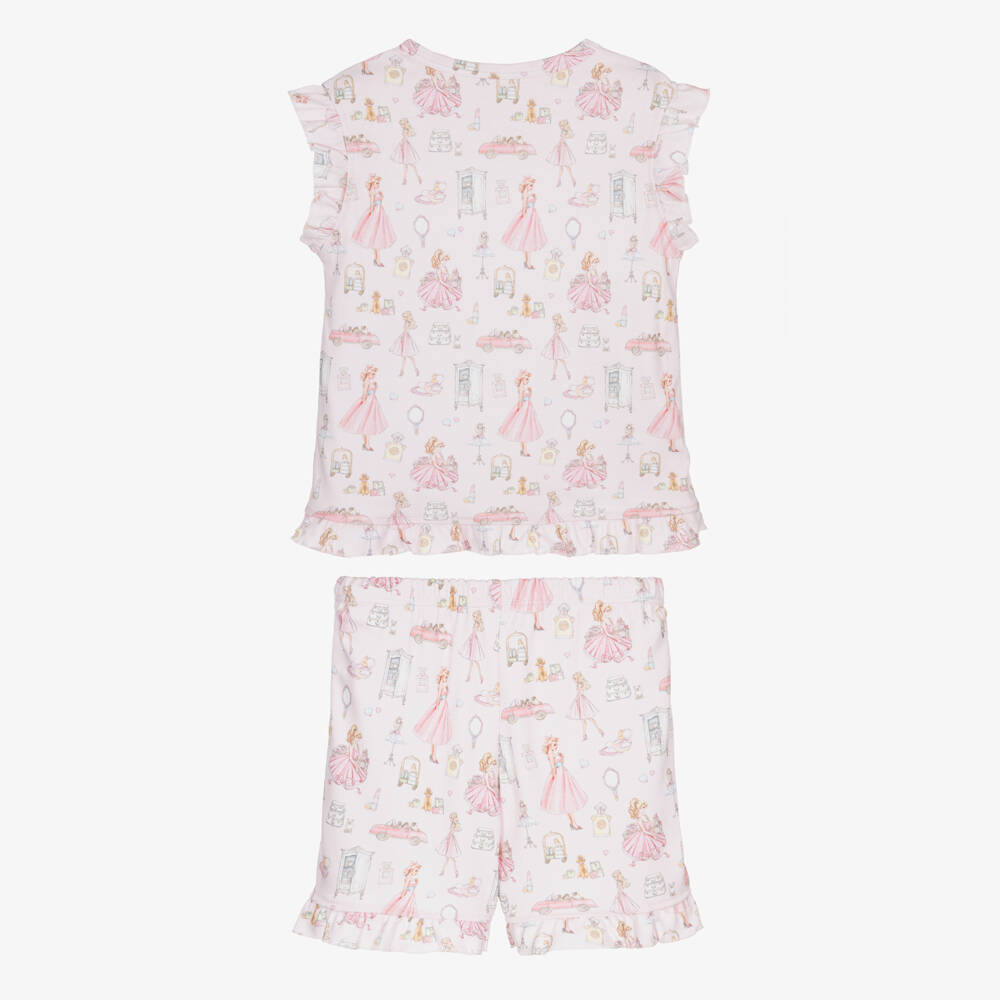 My Little Pie-Girls Pink Supima Cotton Mon Cherie Print Short Pyjamas | Childrensalon