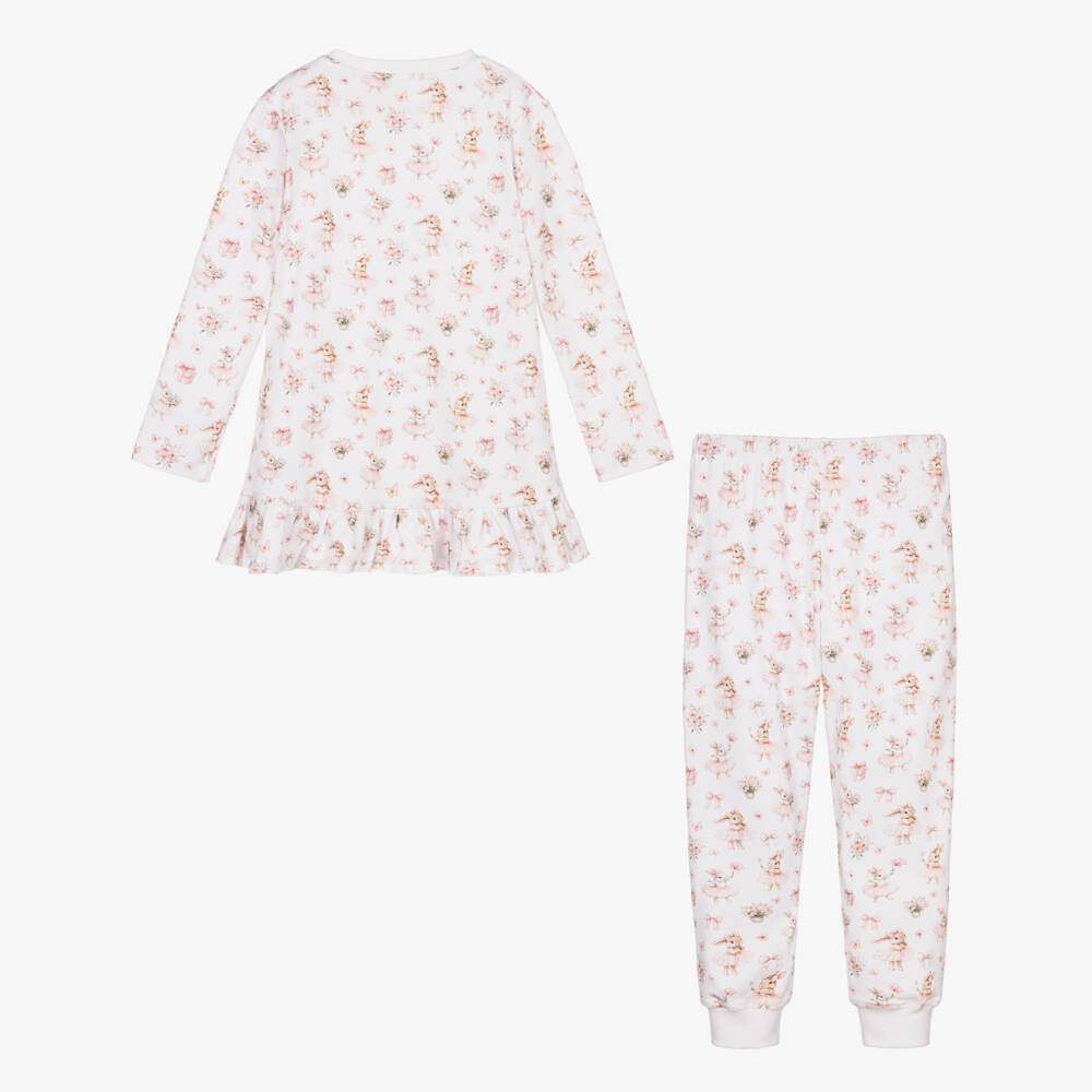 My Little Pie-Girls Pink & White Supima Cotton Bubbles Print Pyjamas | Childrensalon