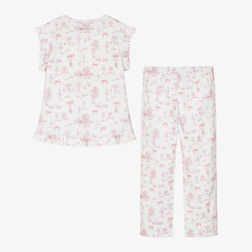 My Little Pie-Girls White & Pink Cotton Jersey Swan Lake Pyjamas | Childrensalon