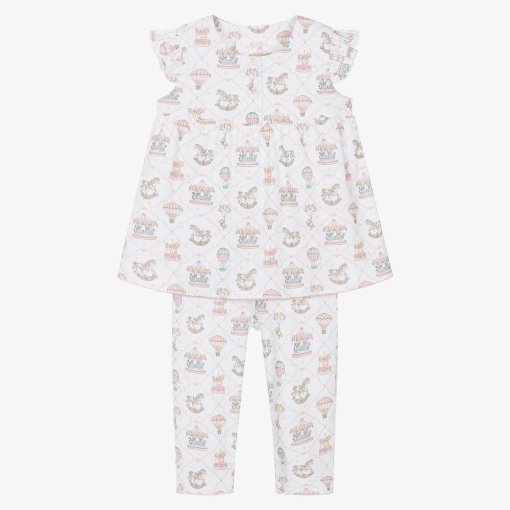 My Little Pie-Girls White & Pink Supima Cotton Coquette Pyjamas | Childrensalon