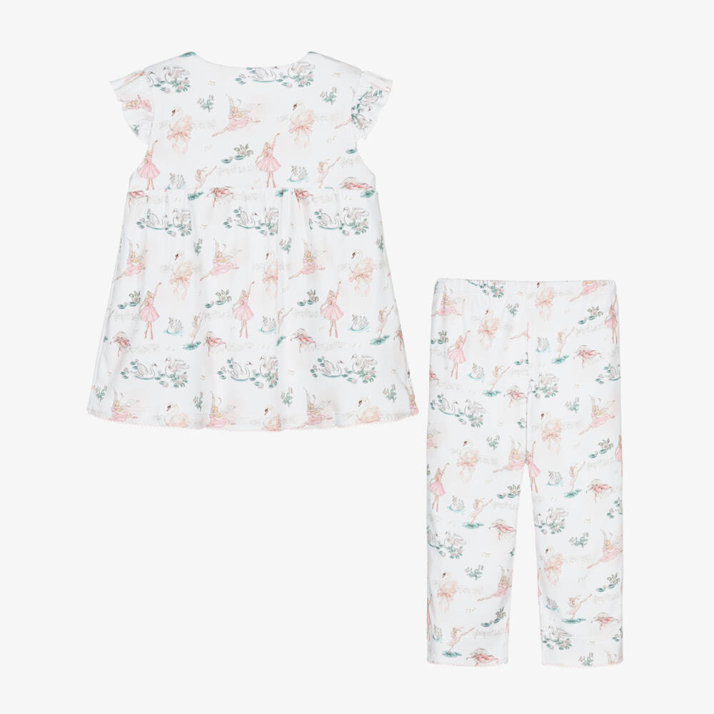 My Little Pie-Girls White Supima Cotton Ballerina Print Pyjamas | Childrensalon