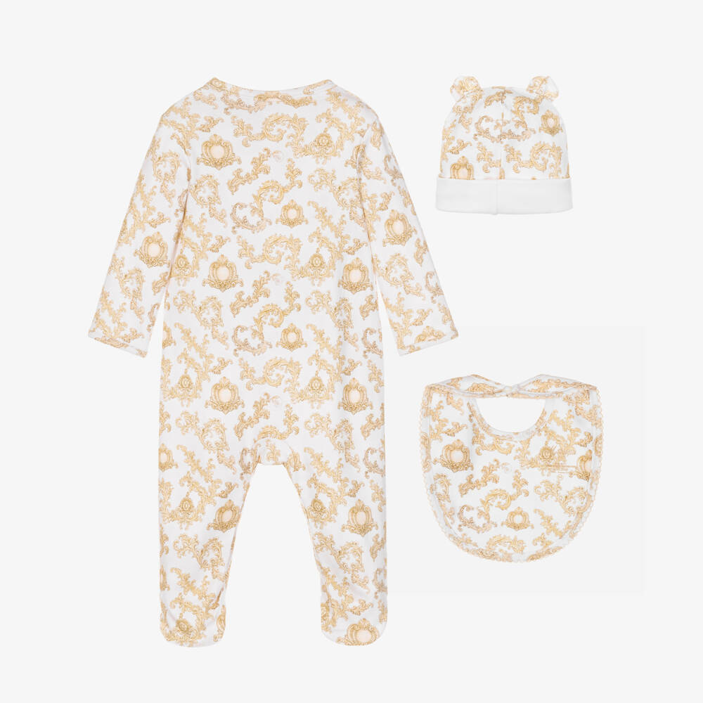 My Little Pie-Ivory & Beige Royal Blush Babysuit Set | Childrensalon