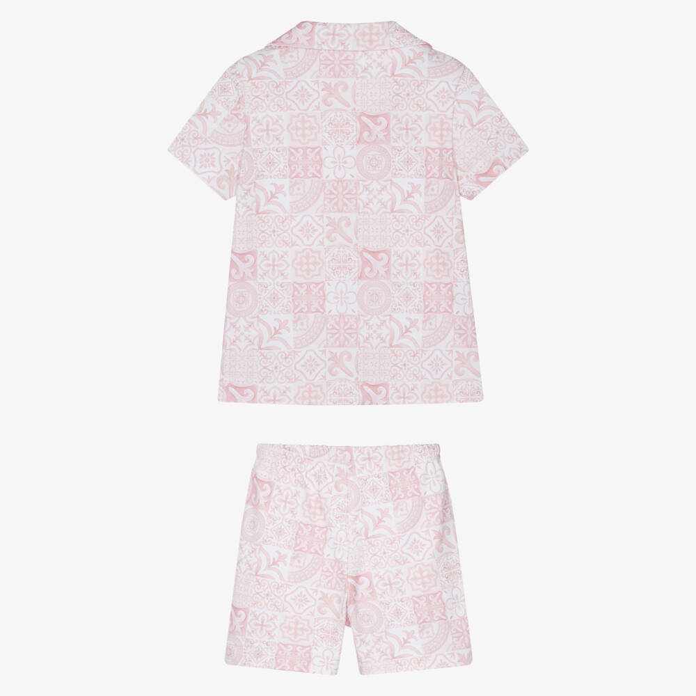 My Little Pie-Pink Amalfi Print Supima Cotton Short Pyjamas | Childrensalon