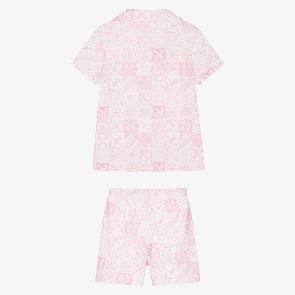 My Little Pie-بيجاما شورت قطن سوبيما بطبعة أمالفي لون زهري | Childrensalon