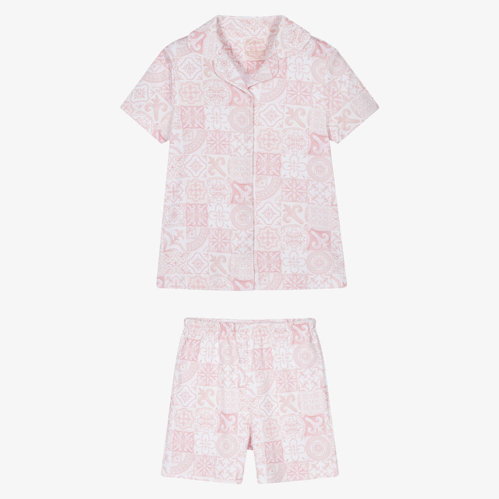My Little Pie-Pink Amalfi Print Supima Cotton Short Pyjamas | Childrensalon