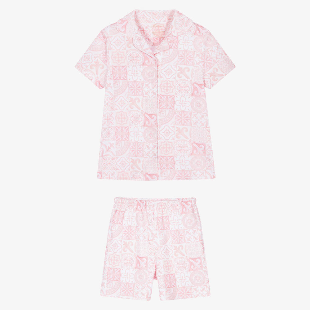 My Little Pie-بيجاما شورت قطن سوبيما بطبعة أمالفي لون زهري | Childrensalon