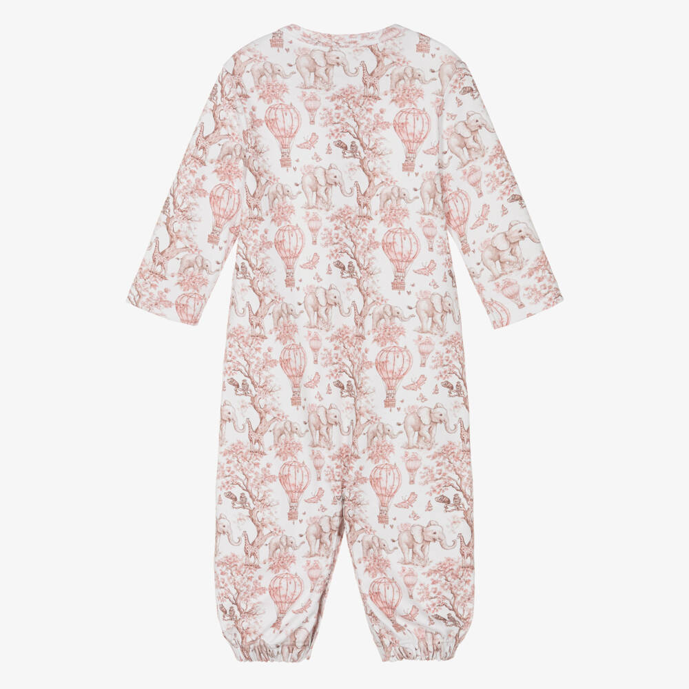 My Little Pie-Pink Supima African Animals Toile de Jouy Converter Gown | Childrensalon
