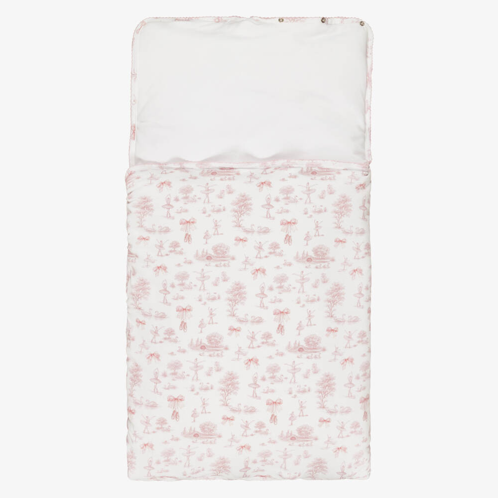 My Little Pie-Pink Swan Lake Print Supima Cotton Nest (85cm) | Childrensalon